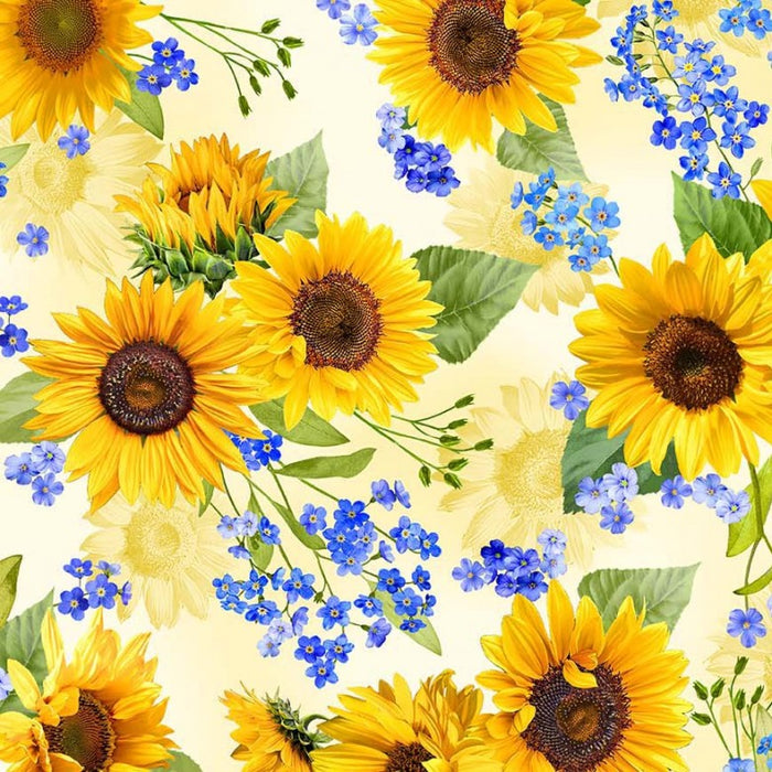 Yellow Summer Sunflowers Ready Quilt | 6 Half-Yard Pieces & a Free Pattern