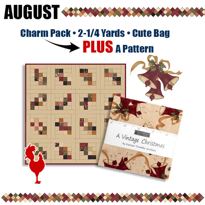 August | A Vintage Christmas | Charm Pack Ready Quilt | 48.5x48.5