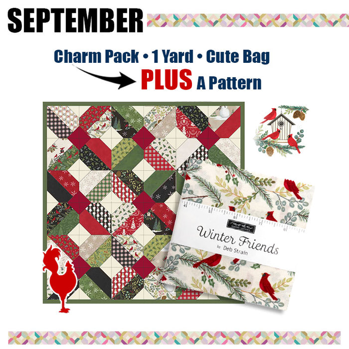 September | Winter Friends | Charm Pack Ready Quilt | 24.5x24.5