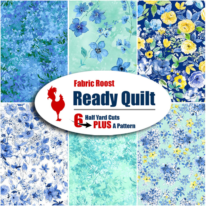 Blue Muse Ready Quilt | 6 Half-Yard Pieces & A Free Pattern