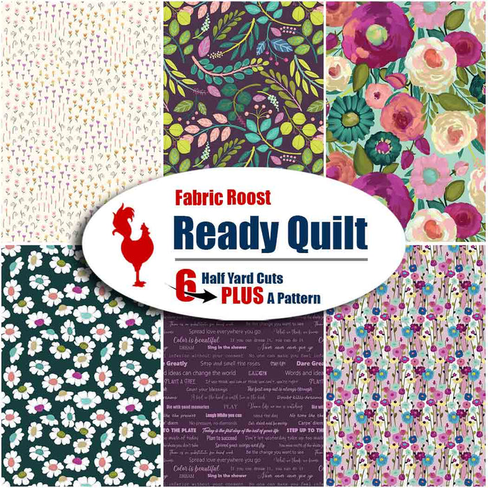 Fragrant Fields Ready Quilt | 6 Half-Yard Pieces & A Free Pattern