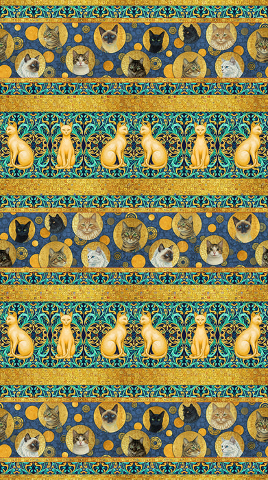 Klimty Cats | Border Stripe | Regal | 10786-54