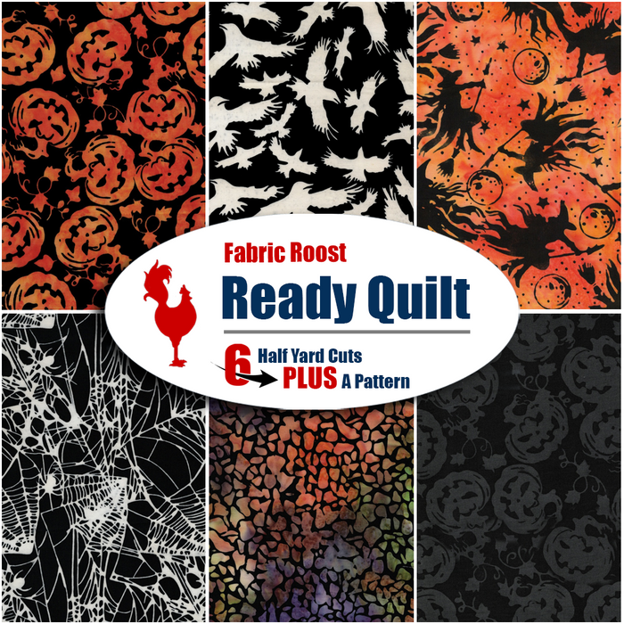 Halloween Batik Ready Quilt | 6 Half-Yard Pieces & Free Pattern