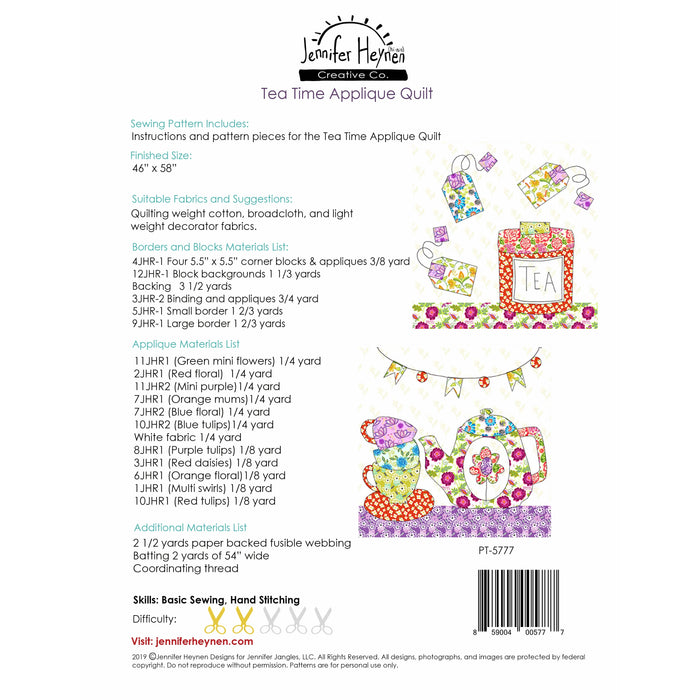 Tea Time Applique | Pattern | 46x58