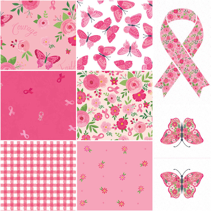 Strength In Pink Bundle | Pink | 6 One-Yard Pieces & 2 Panels