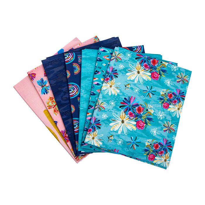 Kindness Always Bundle | Teal | (6) One-Yard Pieces & 1 Panel