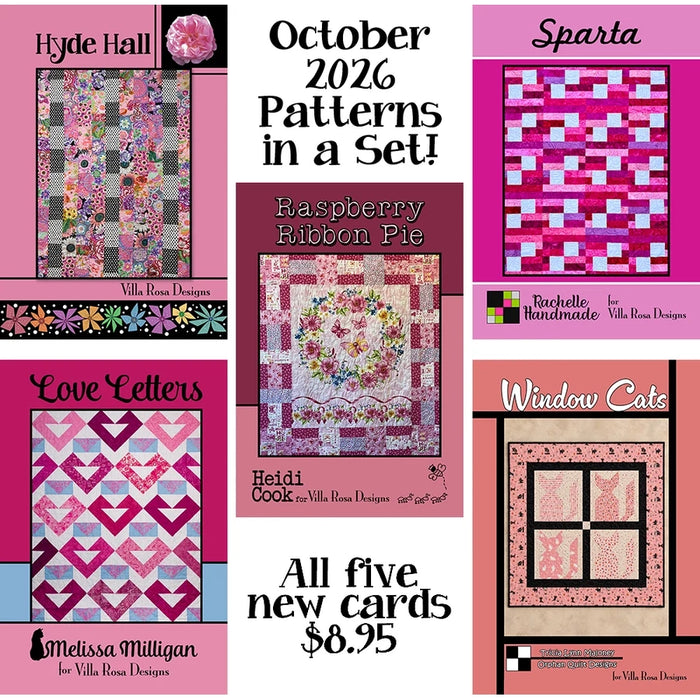 October 2026 Villa Rosa Pattern Set – 5 Easy Quilt Patterns