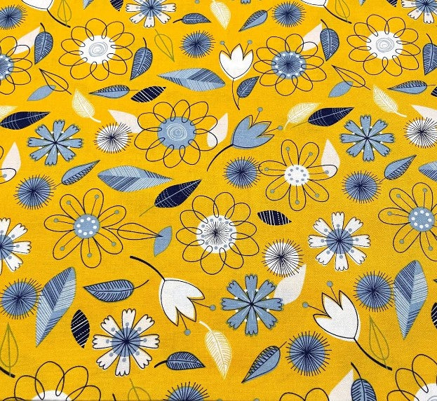 ESTATE SALE | Blue & White Florals on Yellow