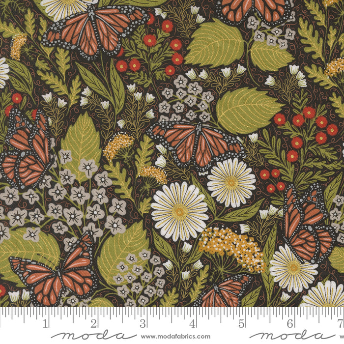 Bee Garden | Summer Butterfly Florals | Metallic Black | 48412-21