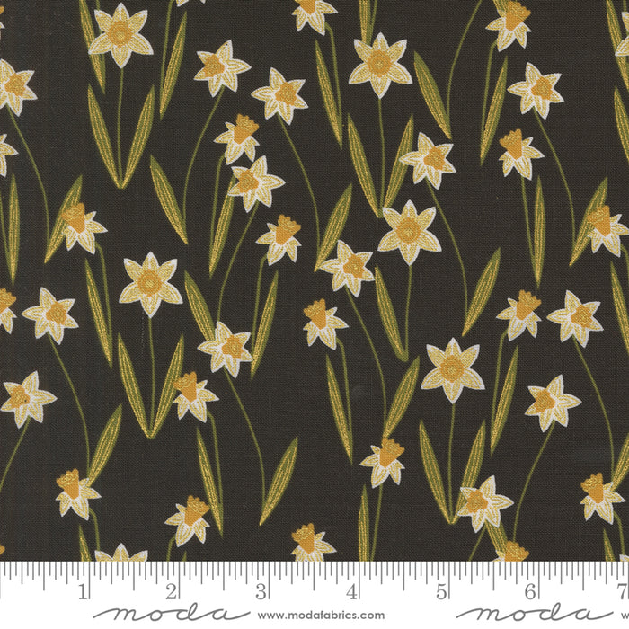 Bee Garden | Darling Daffodils Florals | Metallic Black | 48413-21