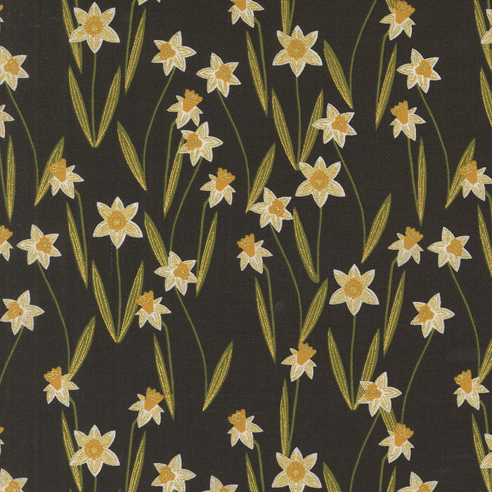 Bee Garden | Darling Daffodils Florals | Metallic Black | 48413-21