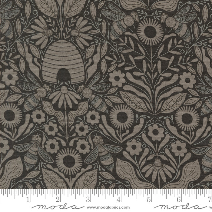 Bee Garden | Beehive Melody Damask | Black | 48414-21