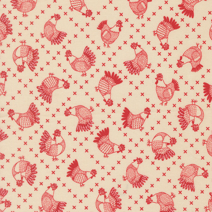 The Henhouse | 6 Half-Yard Pieces | Red