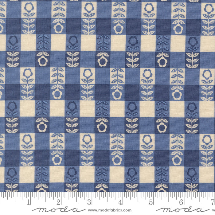 The Henhouse | Flower | Plaid Checks & Plaids Gingham | Cobalt | 48436 17