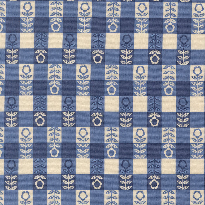 The Henhouse | Flower | Plaid Checks & Plaids Gingham | Cobalt | 48436 17