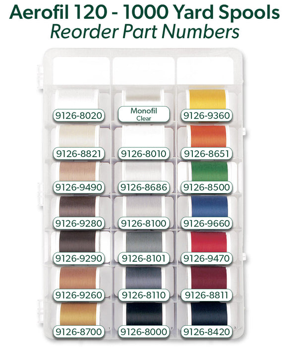 Aerofil 120 – Quilt Box, 40 440-yard (400m) and 22 1100-yard (1000m) Spools