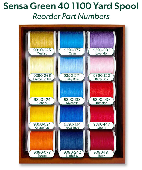 Sensa Green 40 - Mini 2-Drawer Treasure Chest, 1100-yard (1000m) spools, 30 Colors