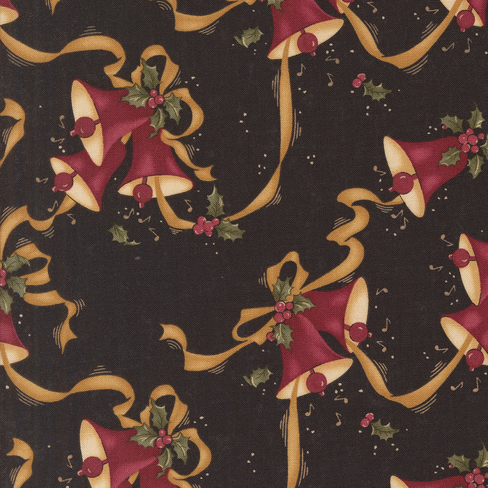 A Vintage Christmas | Christmas Bells Novelty Bells Ribbon Holly | Black | 9781 19