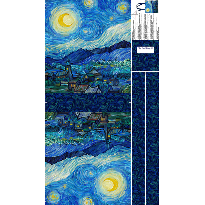 Starry Night | Tote Bag Panel | Dk Blue Multi | C29265-46