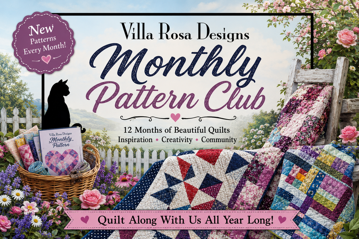 Villa Rosa Designs Monthly Pattern Club Subscription (5 Patterns)