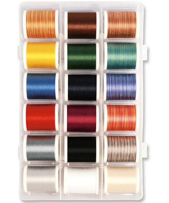 Solid Color 50 Cotona 50 – 1100-yard (1000m) Assortment Box, 12 Solid Colors, 6 Varie ...