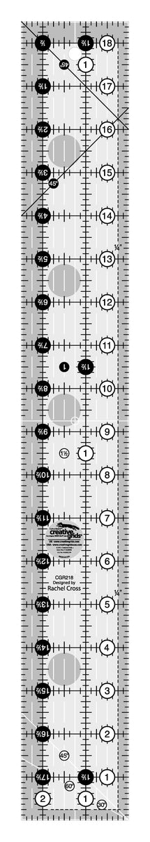 Creative Grids 2-1/2in x 18-1/2in Rectangle Quilt Ruler — Fabric Roost, LLC