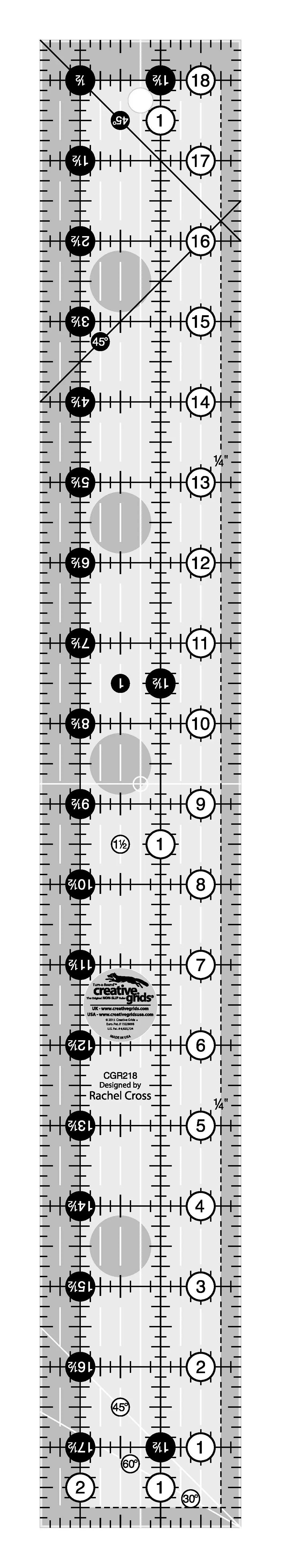 Creative Grids 2-1/2in x 18-1/2in Rectangle Quilt Ruler — Fabric Roost, LLC