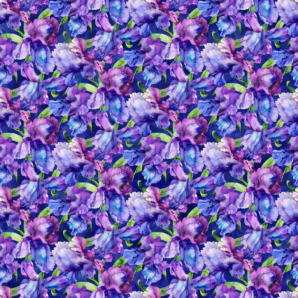 Infatuation DP28614-86 Iris Floral Navy Fabric by Northcott — Fabric ...