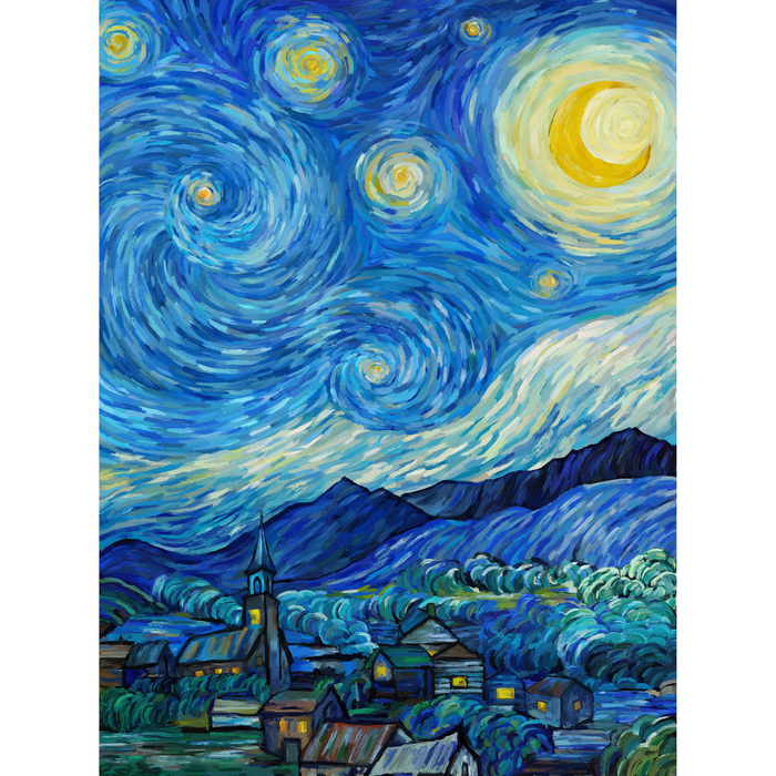 Starry Night | Panel | Dk Blue Multi | C29260-46
