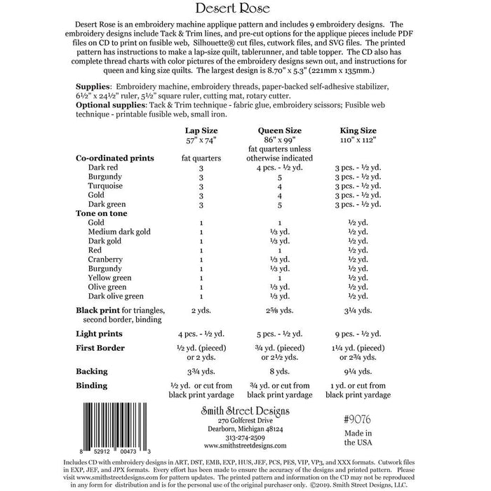 Desert Rose | Pattern | 57x74, 86x99, 110x112