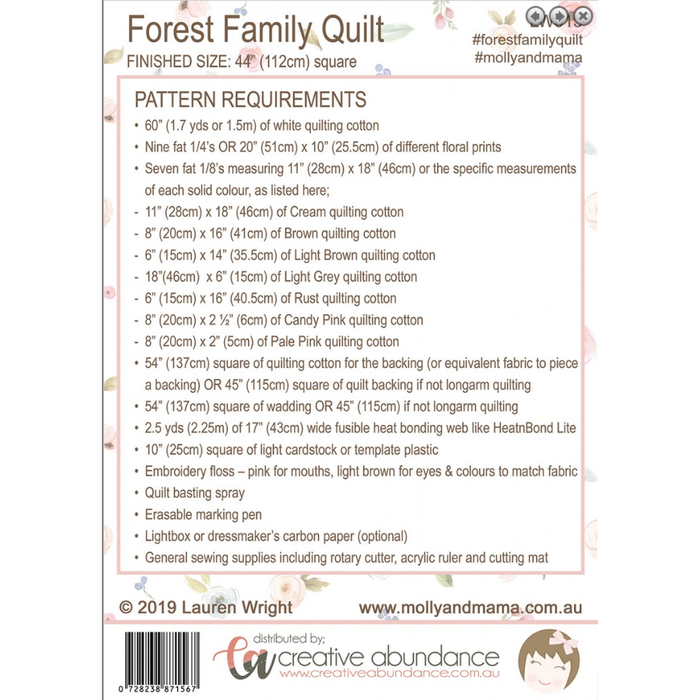 Forest Family Quilt | Pattern | 44x44