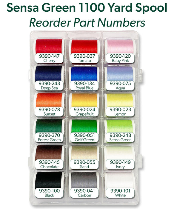 Sensa Green 40 – Assortment Box, 1100-yard (1000m) Spools, 18 Colors