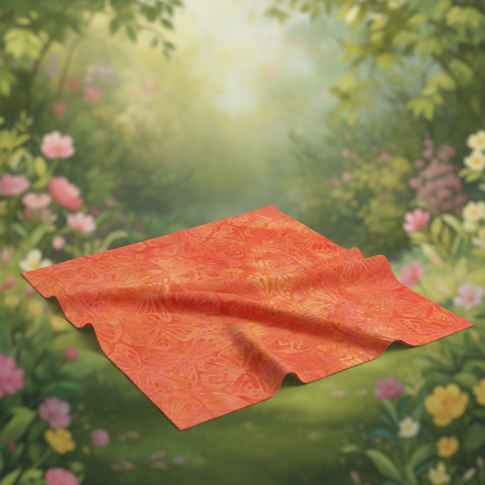 Coral Orange Butterfly Fabric