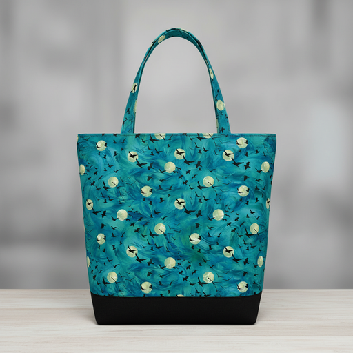 Flying Ravens Teal Tote Bag