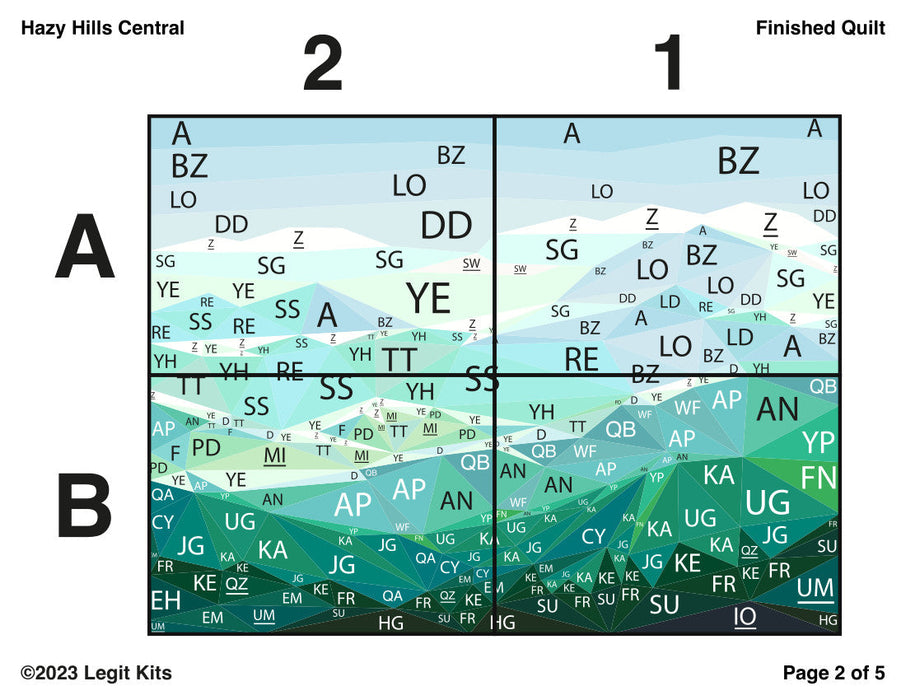Hazy Hills Central Quilt Kit (KONA)