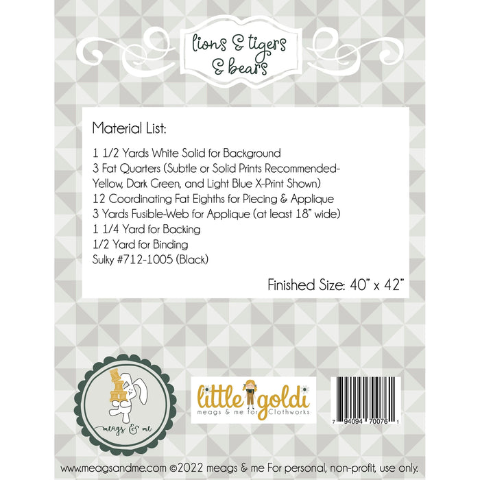 Lions & Tigers & Bears | Pattern | 40x42