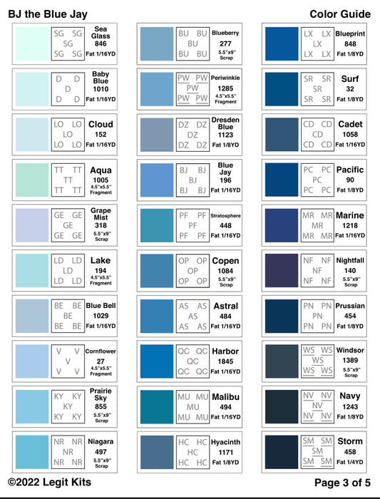 BJ the Blue Jay Pattern