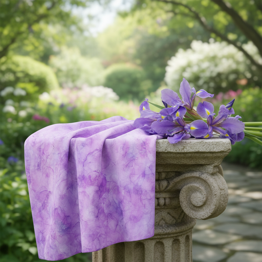 Infatuation Light Purple Fabric with Irises - Balanced View