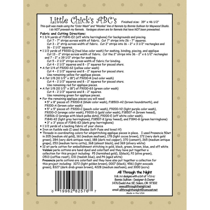 Little Chick's ABC's | Pattern | 39x46.5