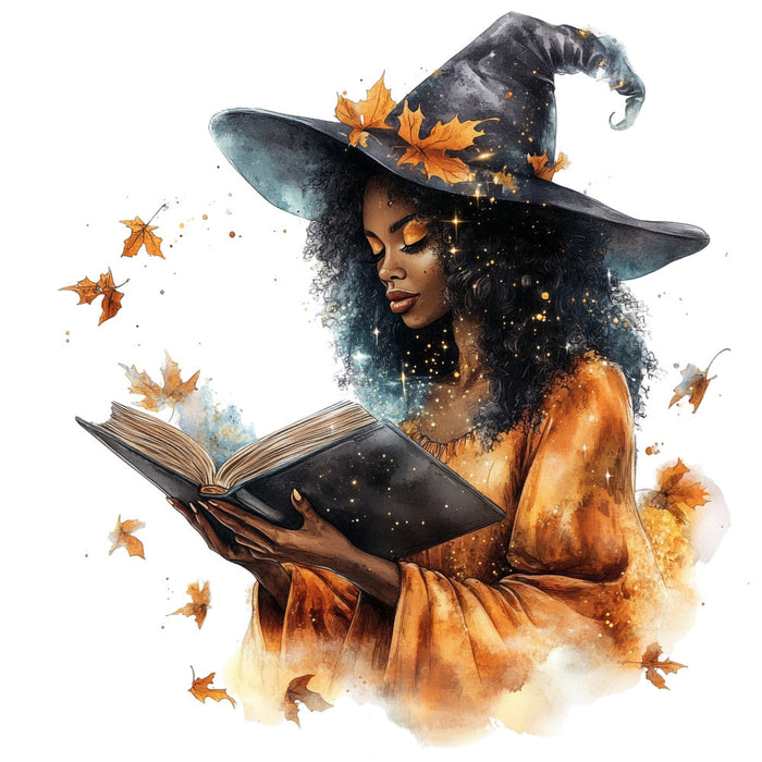 Watercolor Witch Fabric Panel 33