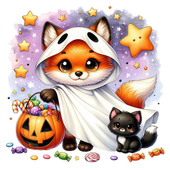 Halloween Wonder Animals Fabric Panel 88