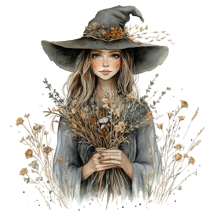 Watercolor Witch Fabric Panel 32