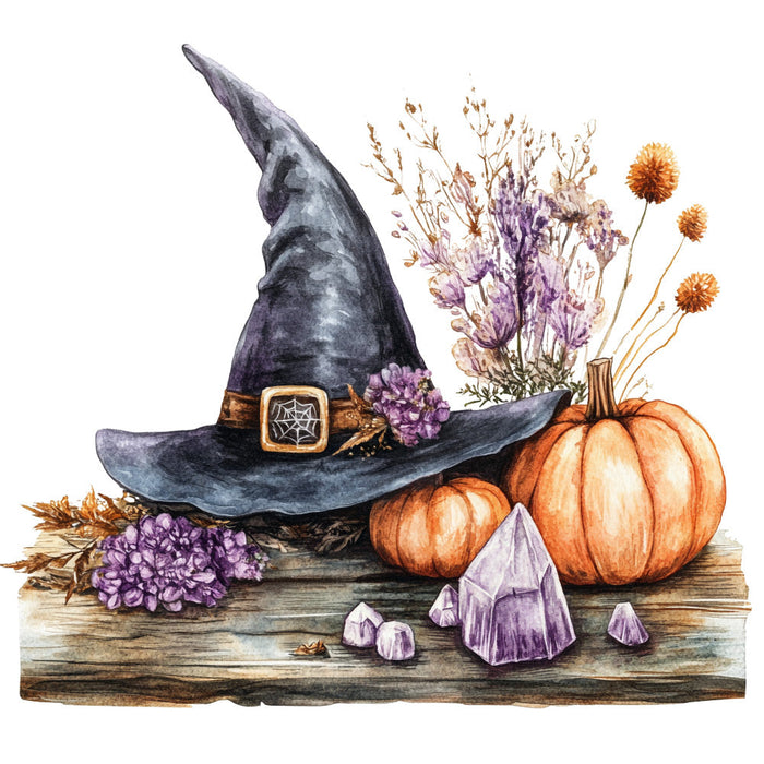Watercolor Witch Fabric Panel 3