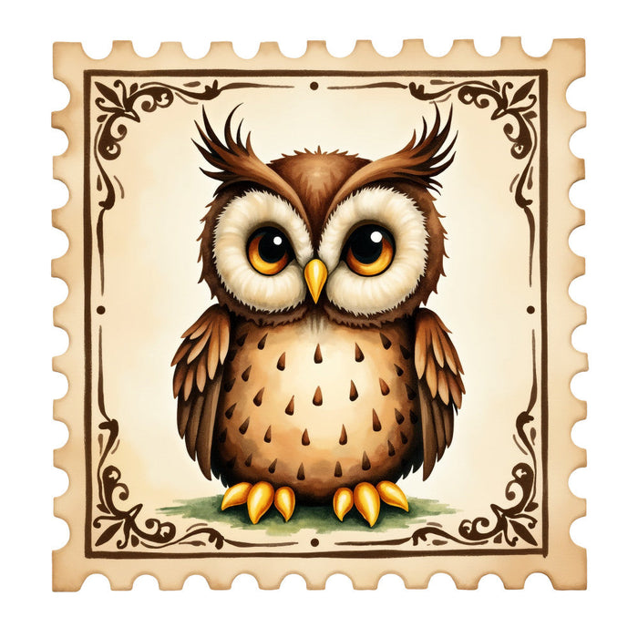 Halloween Postage Stamps Fabric Panel 12