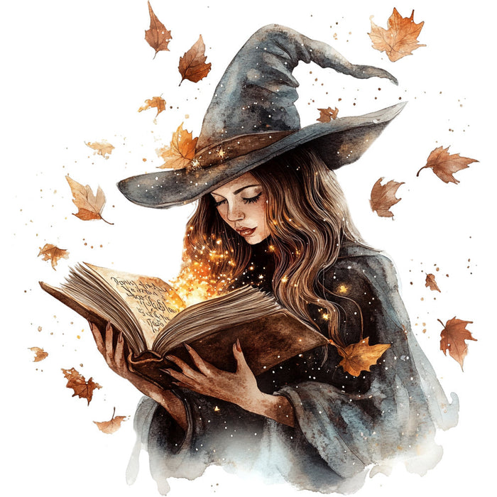 Watercolor Witch Fabric Panel 22