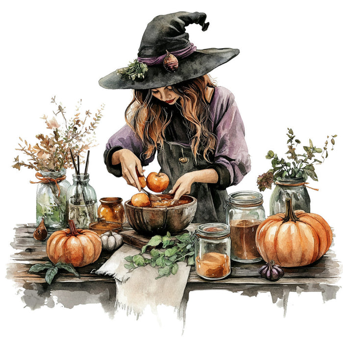 Watercolor Witch Fabric Panel 14