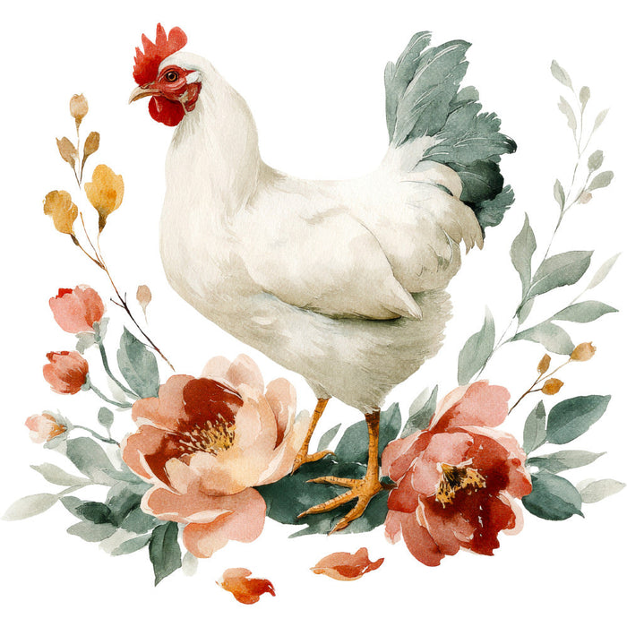 Farmhouse Chicken Decor Fabric Panel 16
