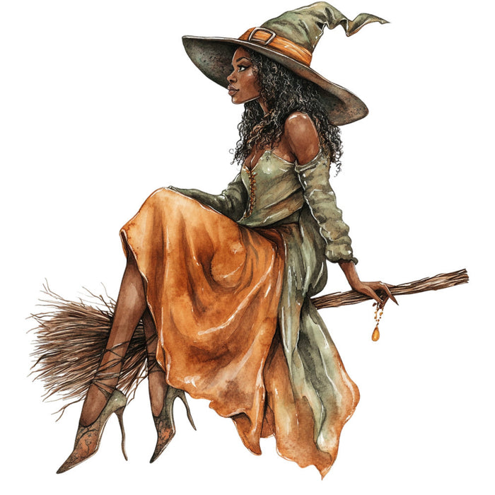 Watercolor Witch Fabric Panel 4