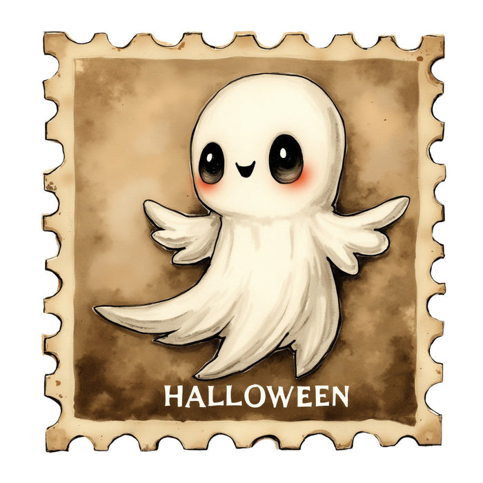 Halloween Postage Stamps Fabric Panel 14