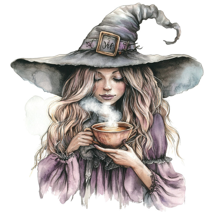 Watercolor Witch Fabric Panel 6
